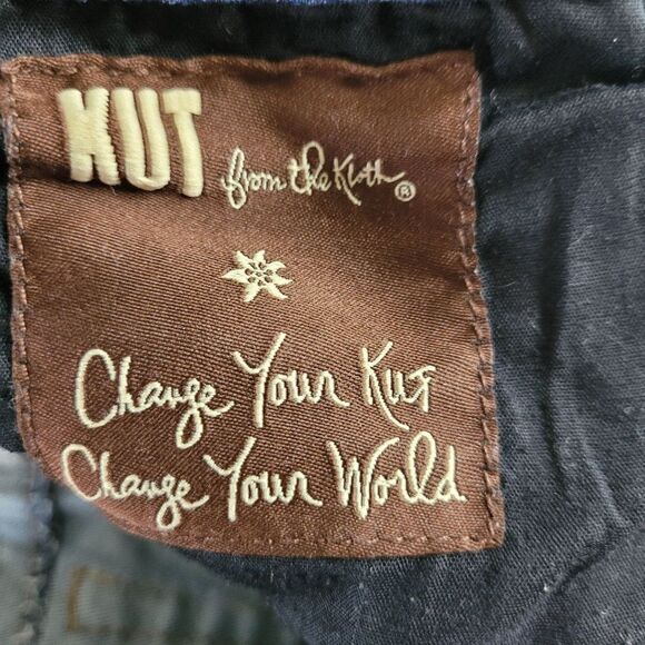 Kut from the Kloth Jeans 14 Dark Wash High-rise Stretch Contrast Stitching Bling - Picture 15 of 17